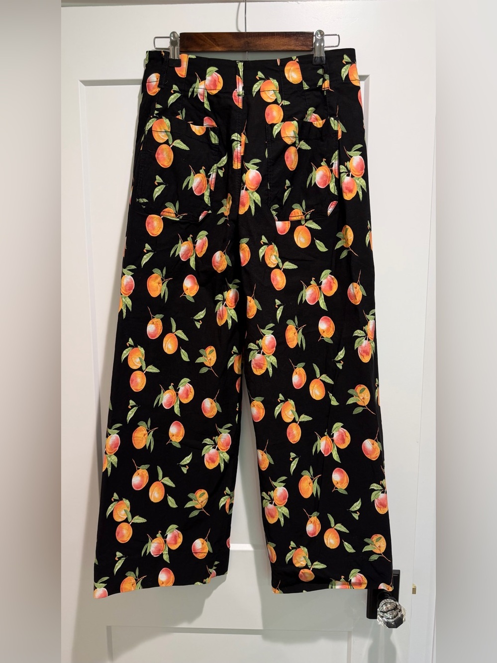 Anthropologie Maeve Black Pants with Peach Print Size 29 - Picture 5 of 7